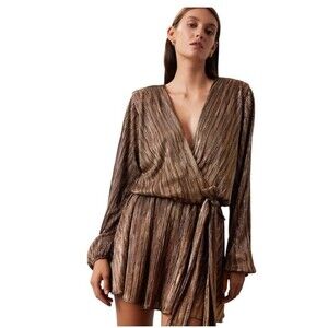 Ramy Brook Copper Metallic Vincy Dress Size Small Read Description